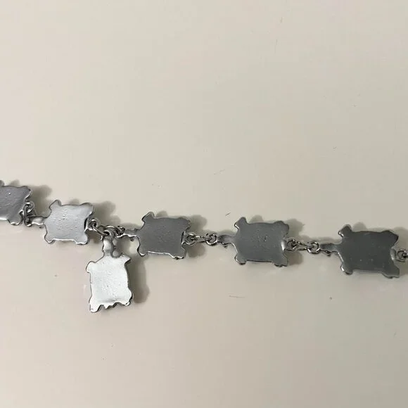 Multi Coloured Turtle Shell Bracelet 7 Inch Long - Picture 15 of 16